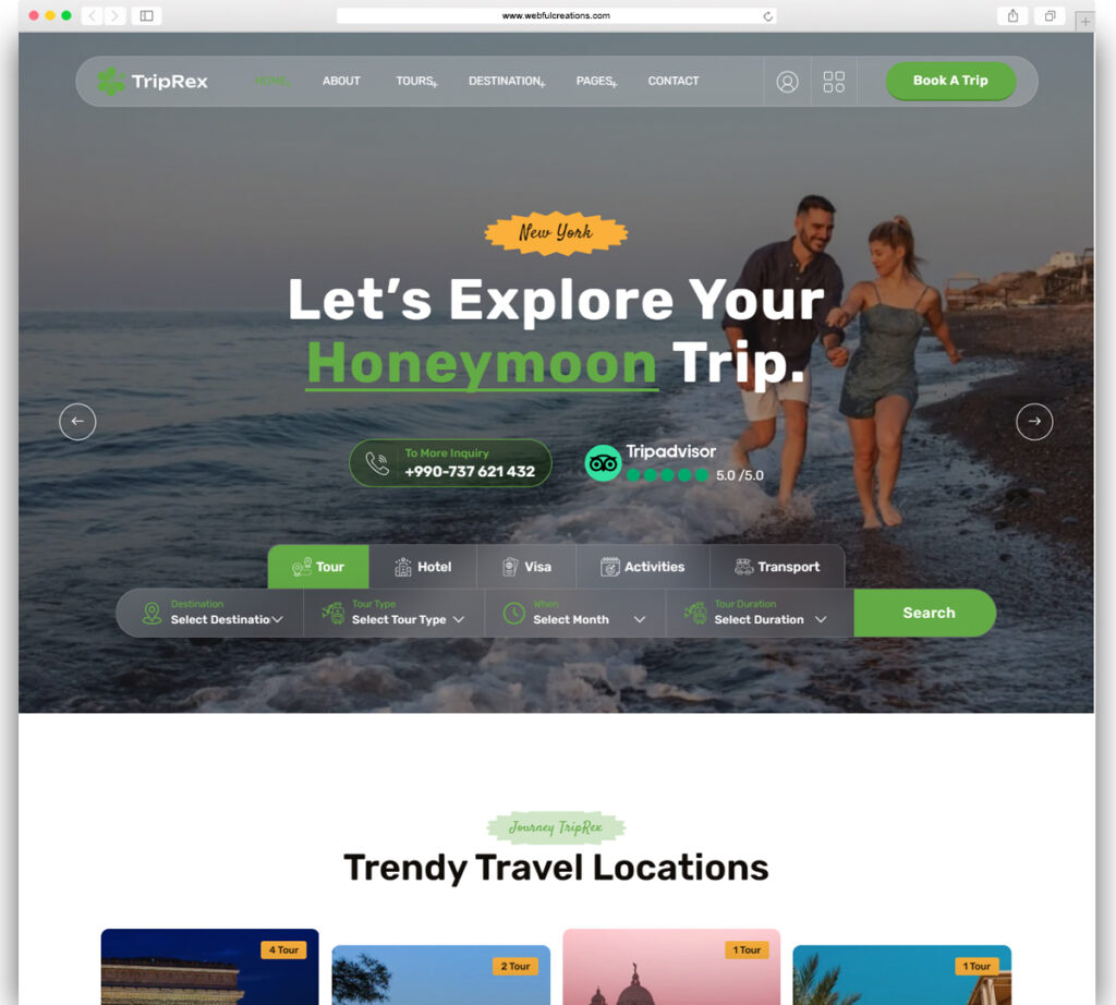 TripRex - Travel Agency and Tour Booking WordPress Theme