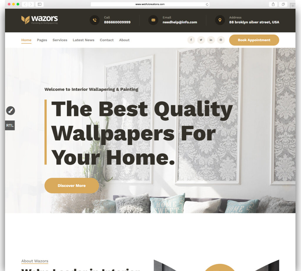 Wazors - Painting & Wallpapering WordPress Theme