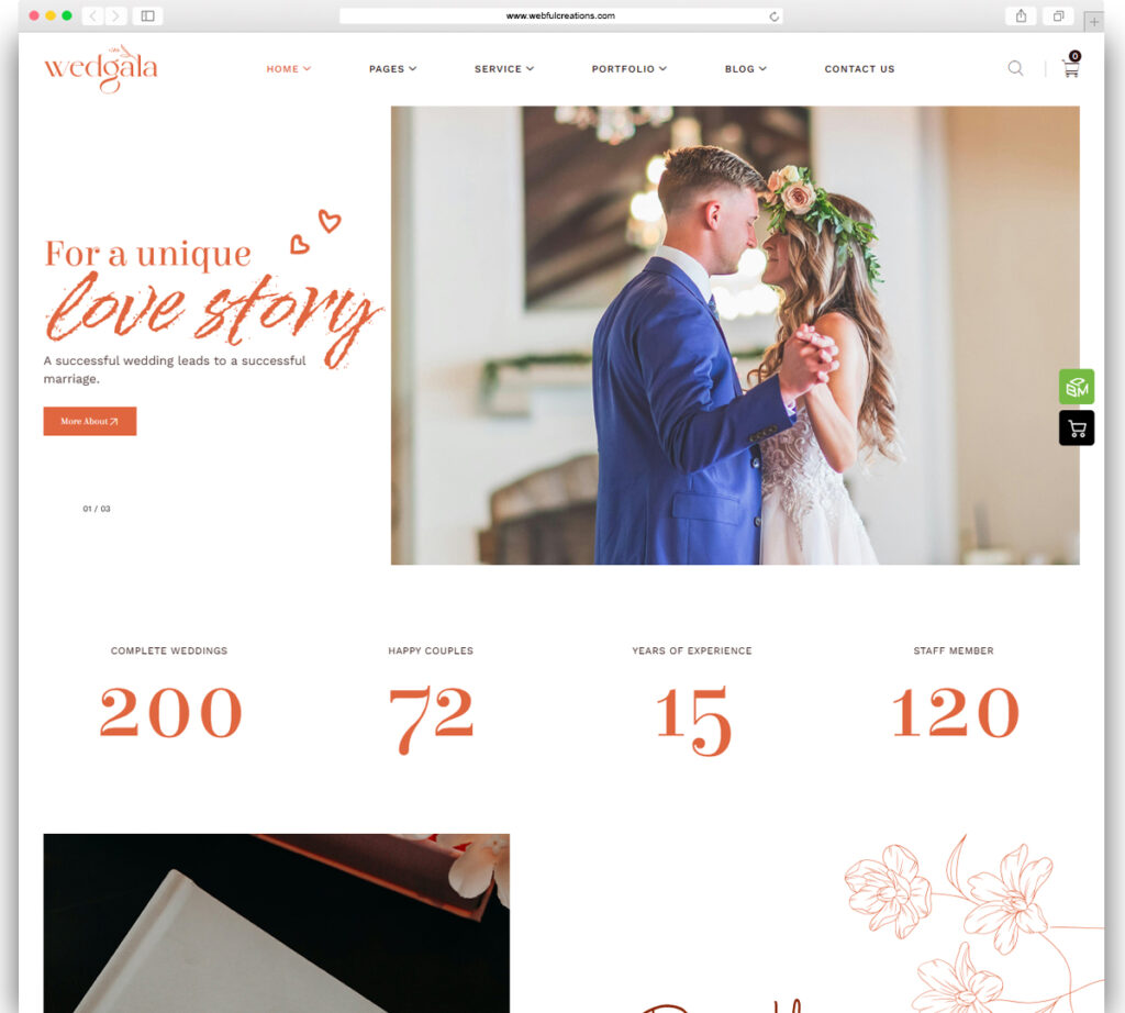 Wedgala - Wedding and Event Planner WordPress Theme
