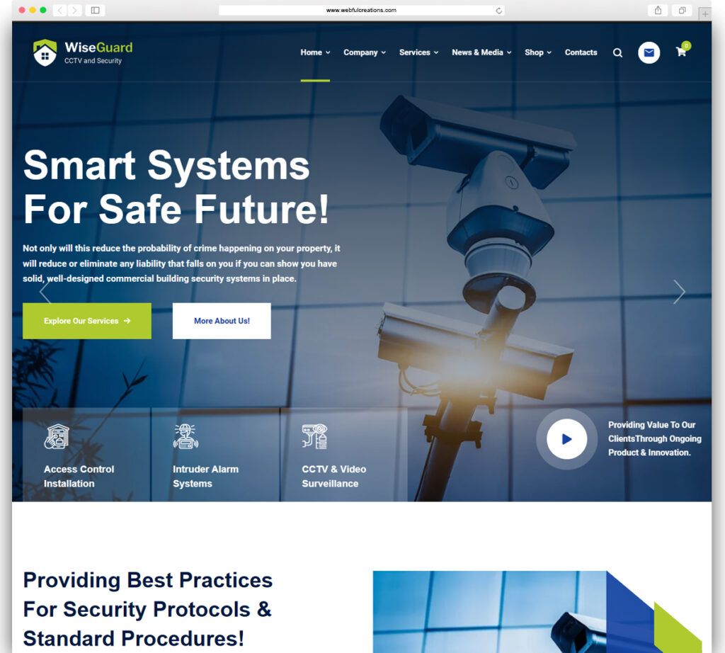 WiseGuard - CCTV and Security Systems WordPress Theme