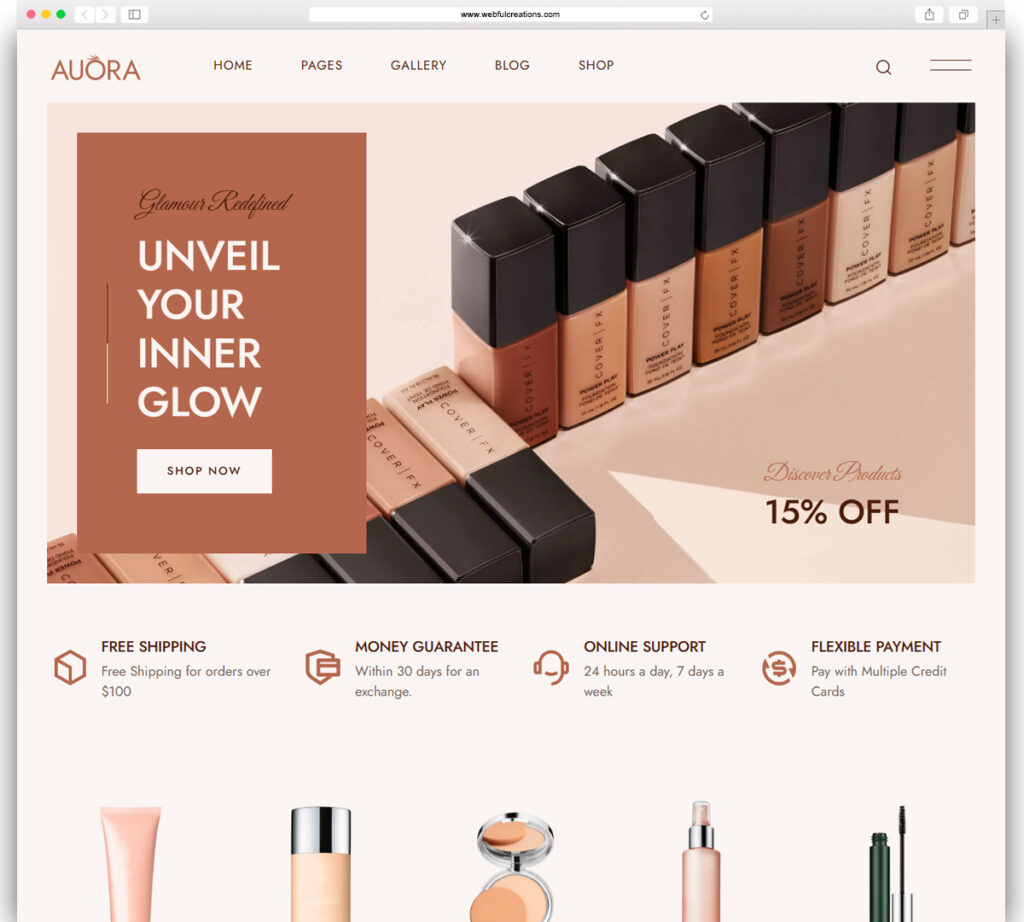 Auora - Beauty Salon and Cosmetics WordPress Theme