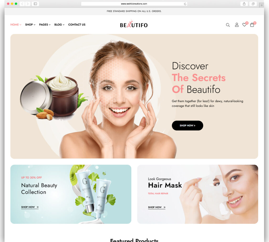 Beautifo - Beauty Cosmetics Shop WooCommerce WordPress Theme