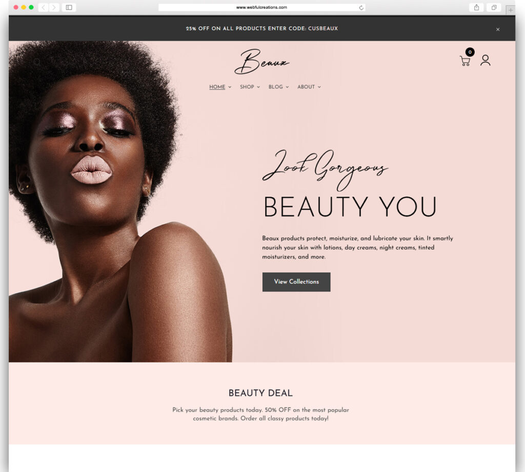 Beaux - Cosmetics Shop WordPress Theme
