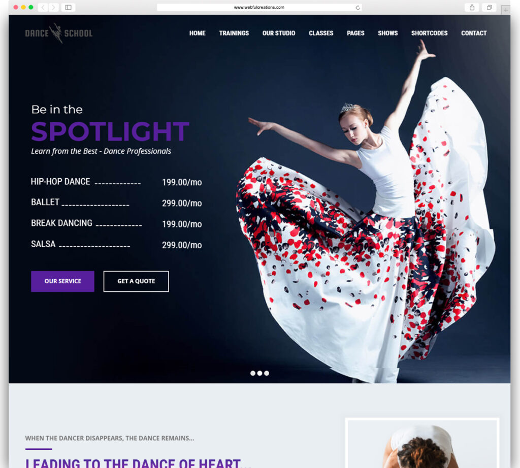 Dance Studio - Art School, Music Theme
