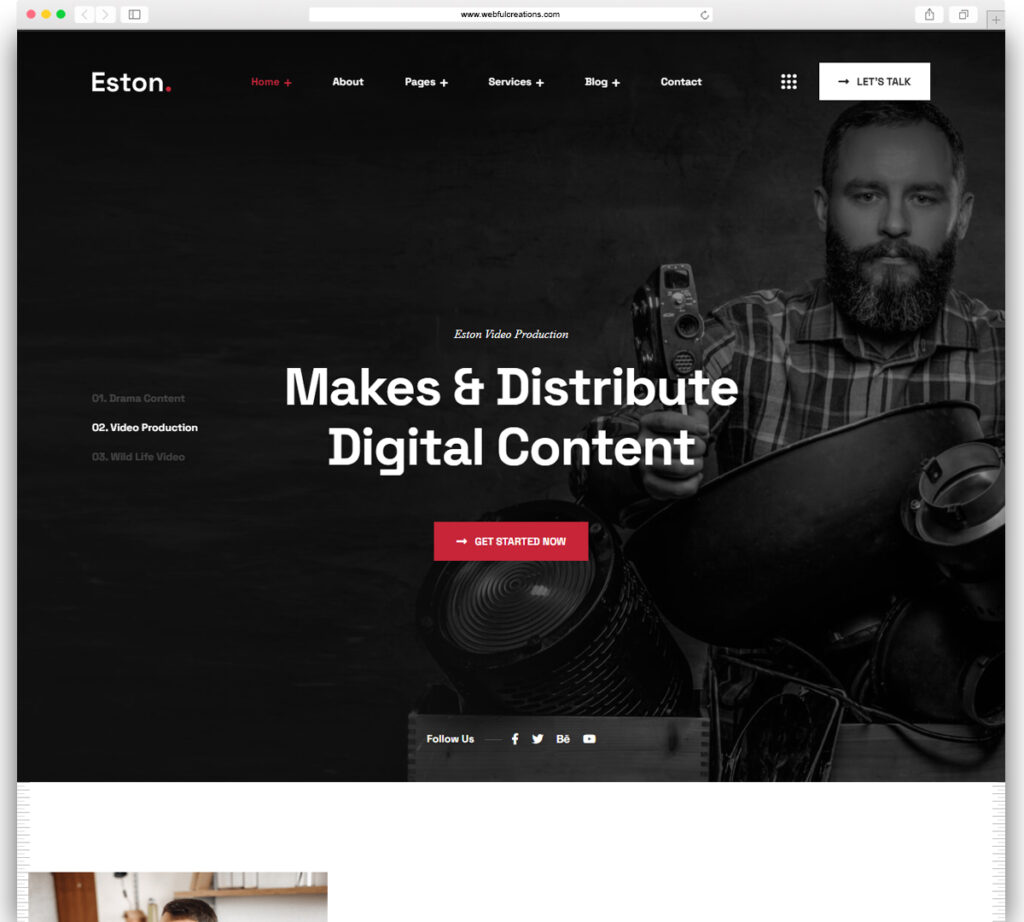 Eston - Movie Studio & Filmmaker WordPress Theme