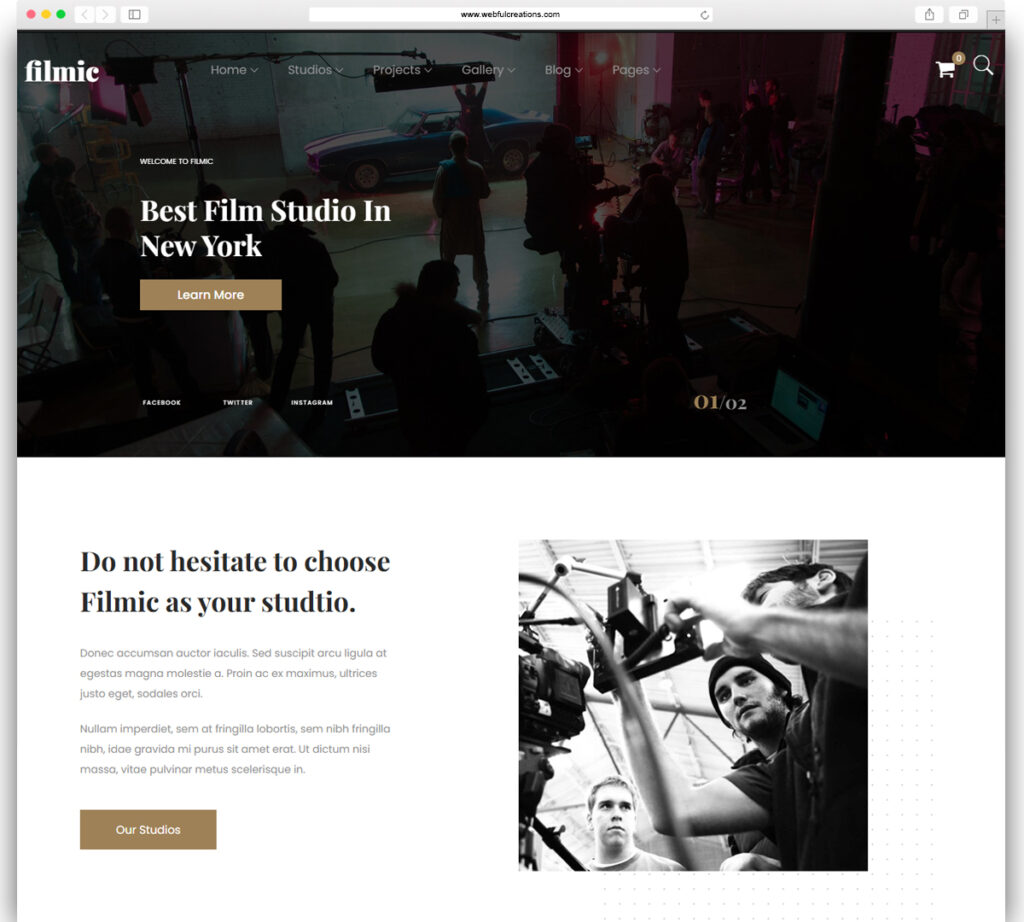Filmic - Movie Studio & Film Maker WordPress Theme