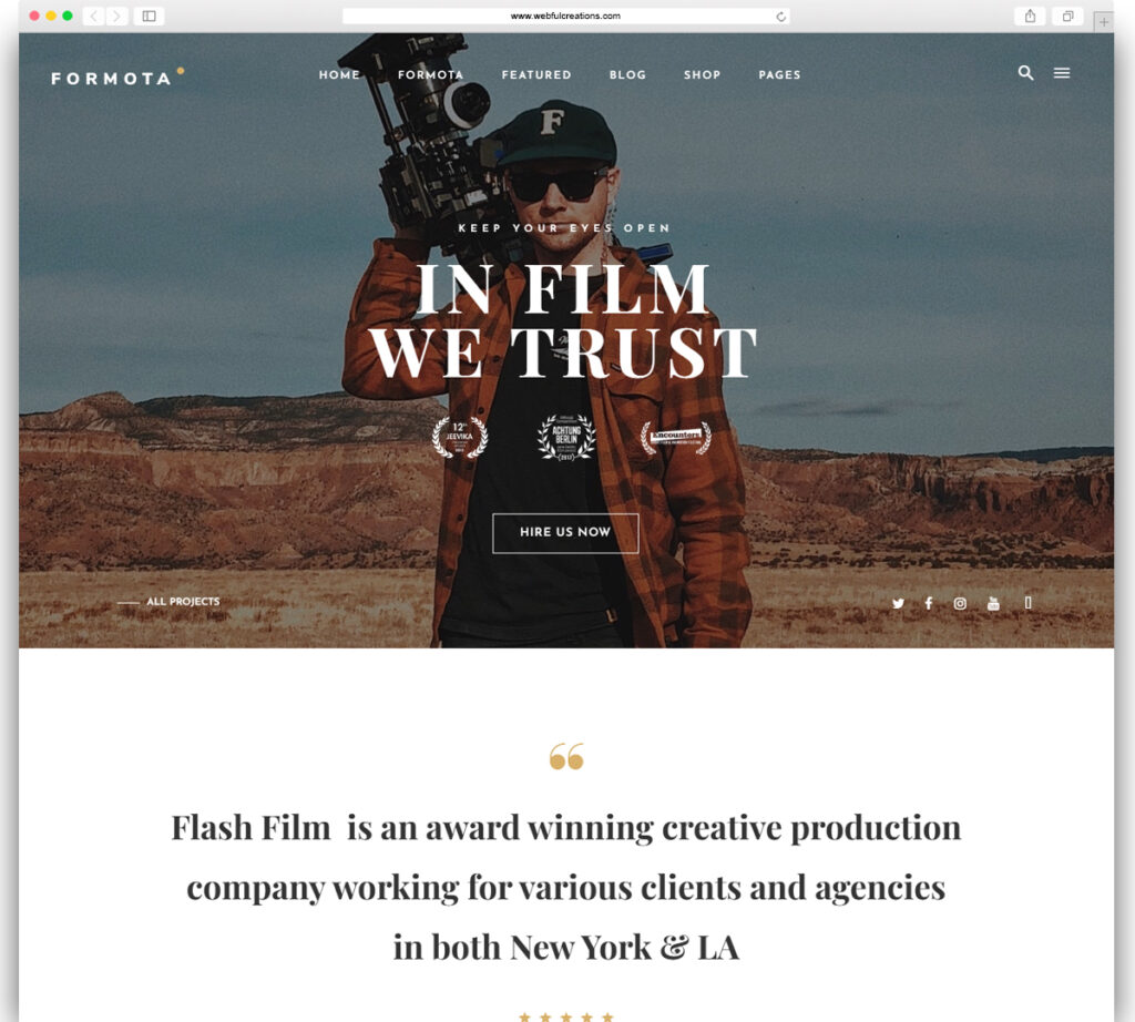 Formota - Movie Studios & Filmmakers WordPress theme