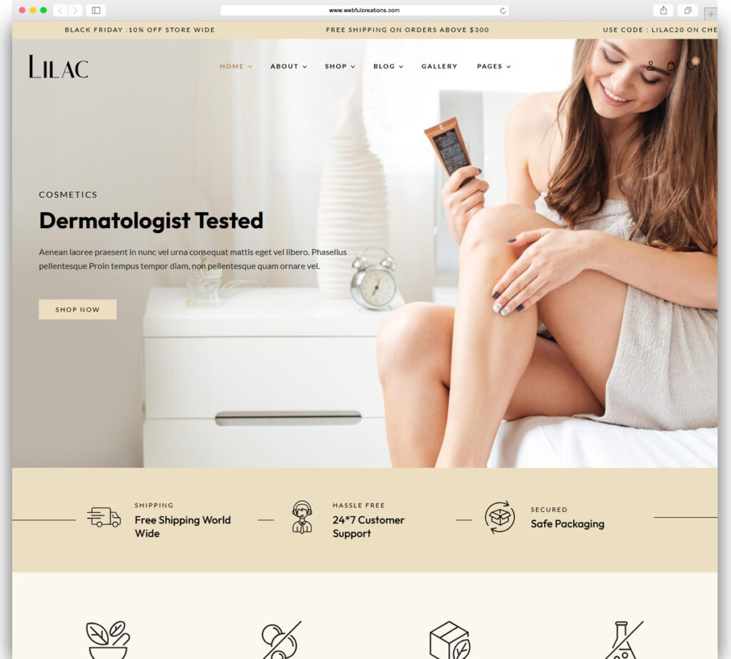 Lilac - Beauty Cosmetics Shop WordPress Theme