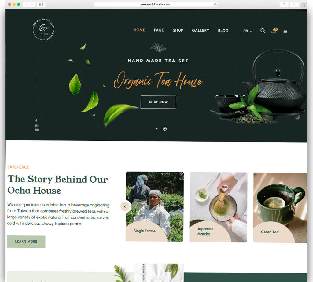 OchaHouse - Organic Tea Store WooCommerce WordPress Theme