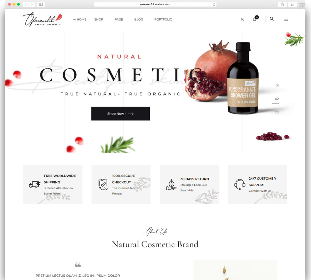 Ofeianht - Natural Cosmetics WordPress Theme