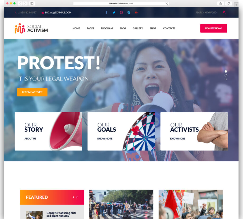 Social Activism - Non-Government Organization WordPress Theme