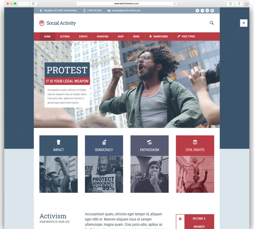 Social Activity - Politics & Activism WP Theme
